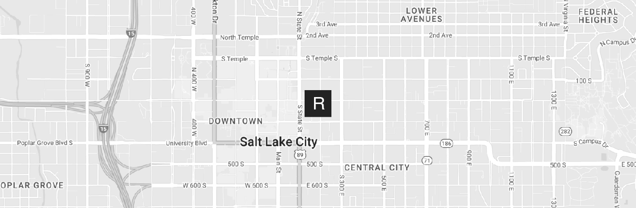 Map showing location of the Randi in downtown Salt Lake City.